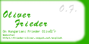 oliver frieder business card